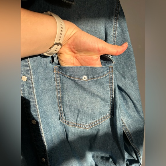 Joe Fresh Button Down Denim Shirt - Picture 7 of 14